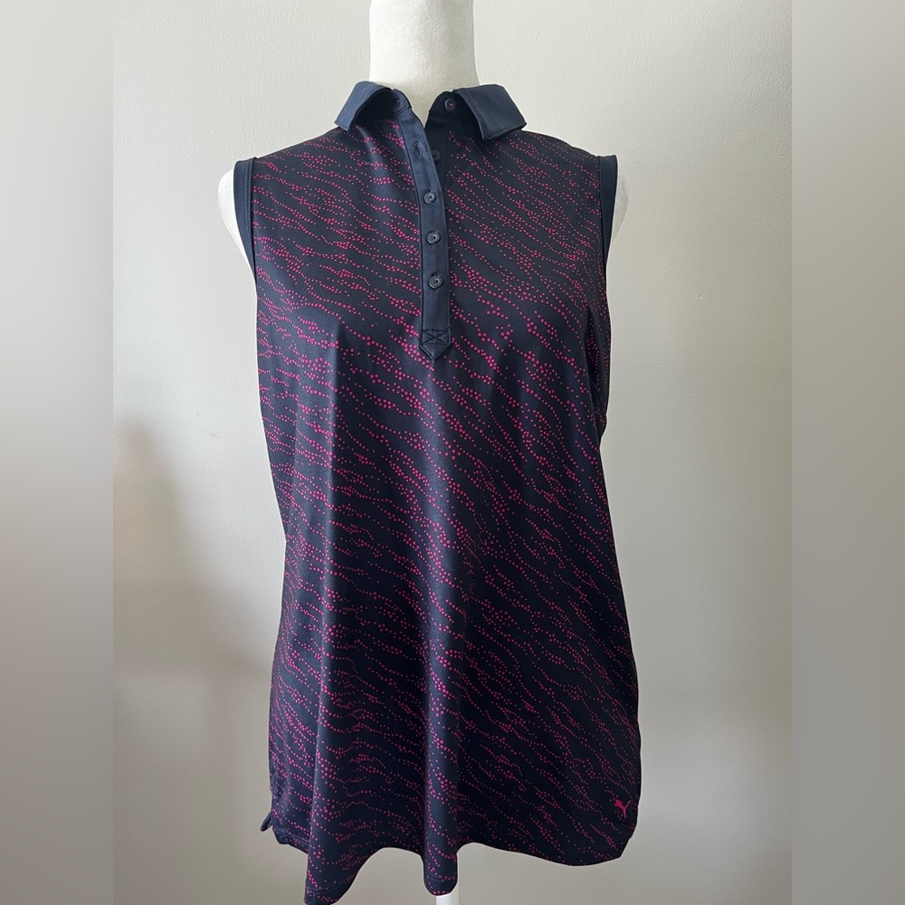 Puma Navy and Pink Sleeveless Golf Top